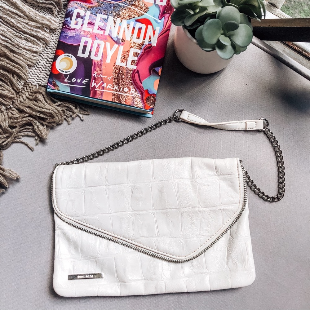 NINE WEST white leather purse!
